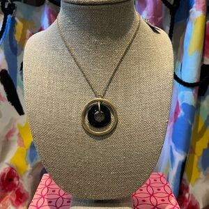 Robert Lee Morris Gold & Black Pendant Necklace